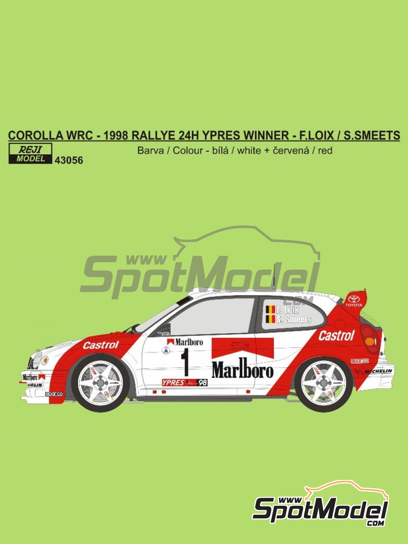 Reji Model 43056: Decals 1/43 scale - Toyota Corolla WRC Toyota